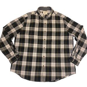 American Eagle Men's Plaid Button-Down Shirt – Size XXL – Gray/Black/Yellow